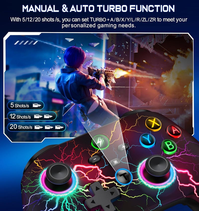 NinjaPlusOX Wireless Switch Controller, Switch Pro Controller for Nintendo Switch 1/2/Lite/OLED, Pro Controller Switch with Gyro Axis, Turbo, Dual Vibration, Screenshot - Image 5